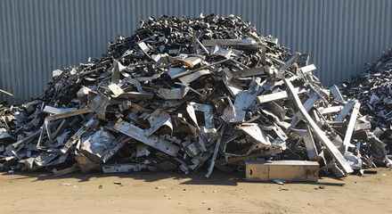 Sheet metal scrap pile at a processing yard